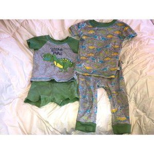 Baby Boy Set 4 Pieces Sleepy Pajama Print Dinosaurs Green Size 12 Months